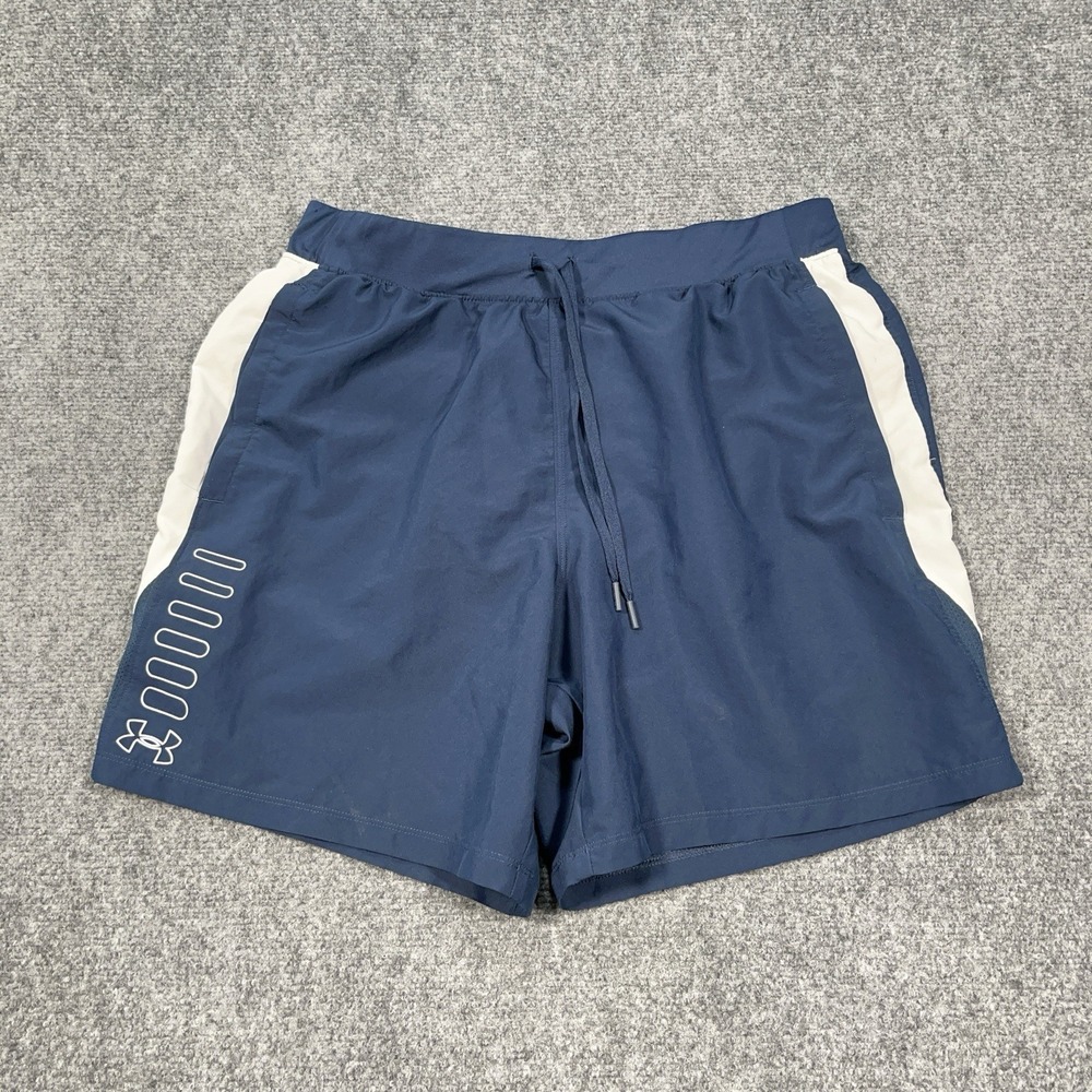 Under Armour SpeedPocket 7" Statement Lined Run Short 1362230 Blue 408 Size L - Picture 1 of 6